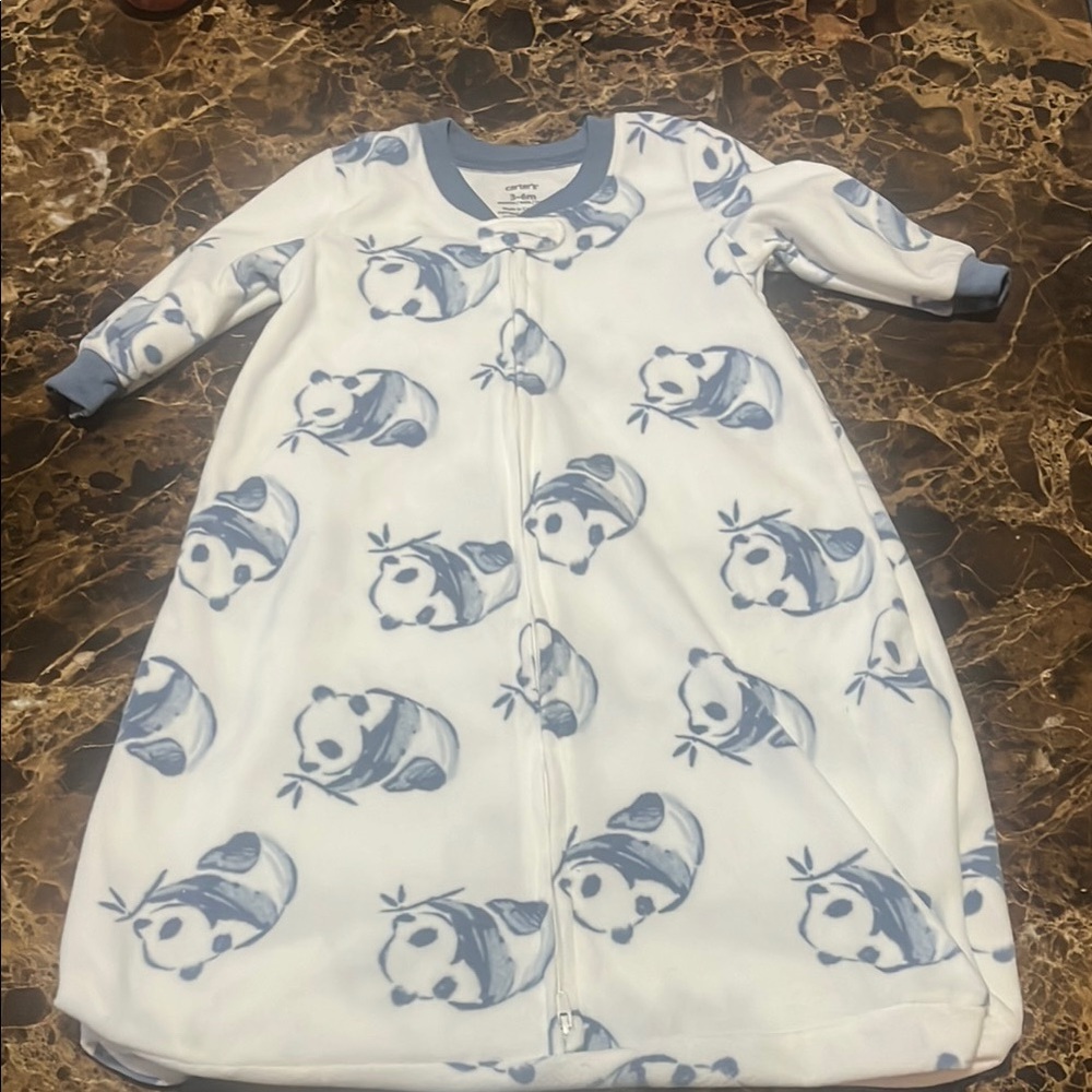 Carter's Blue and White Sleep Sacks with panda Design